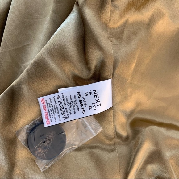 NEXT Direct Olive Green Longline Faux Fur Teddy Borg Mix Coat Size US 10 - Picture 16 of 16